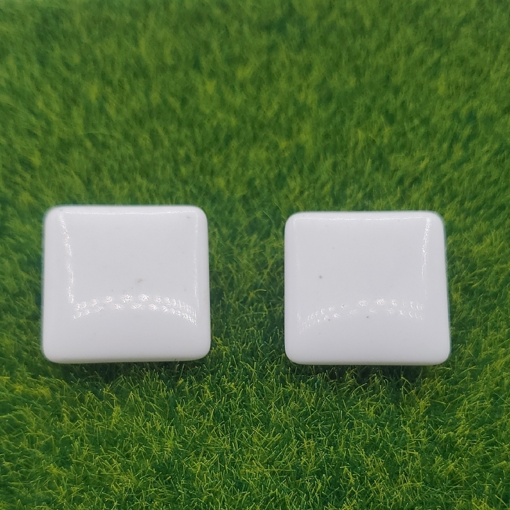 White Square Stud Earrings E1032